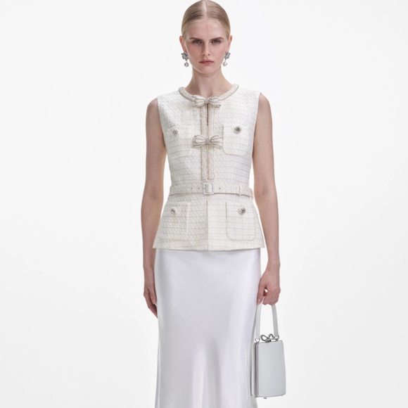 Self-Portrait Dresses & Skirts - self-portrait Cream Boucle Midi Dress Size: US0 - MSRP $603 - NWT